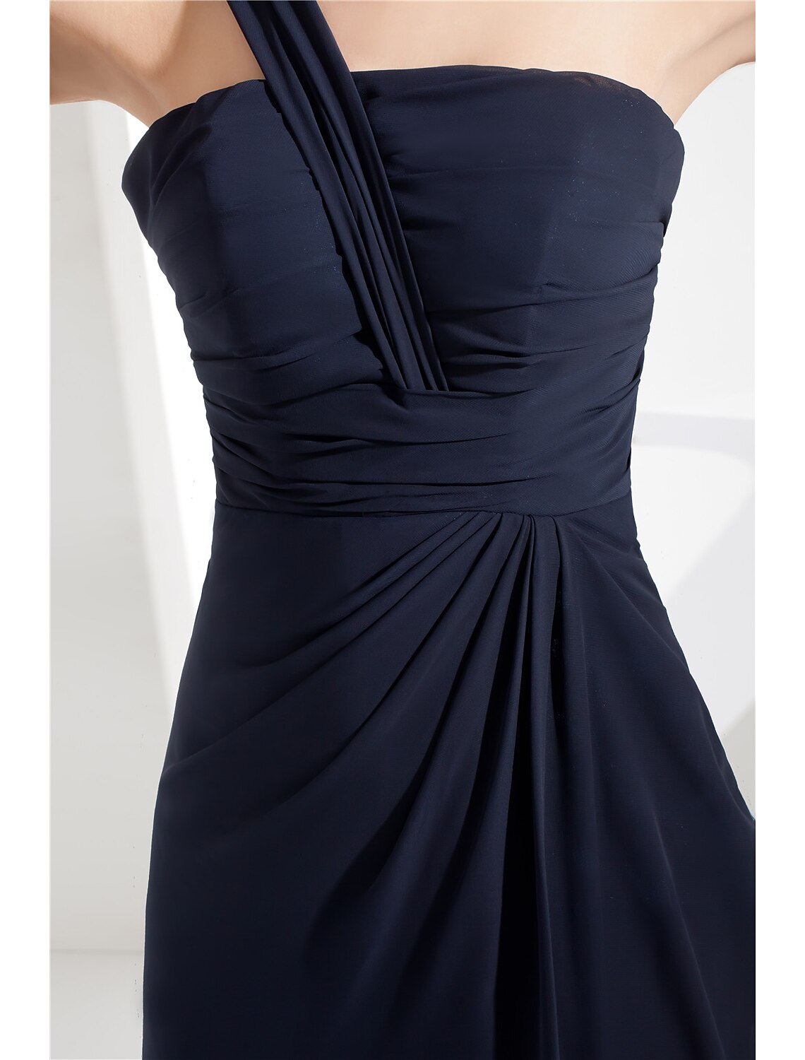 Luolandi Sheath / Column Evening Gown Minimalist Dress Wedding Guest Floor Length Sleeveless One Shoulder Chiffon