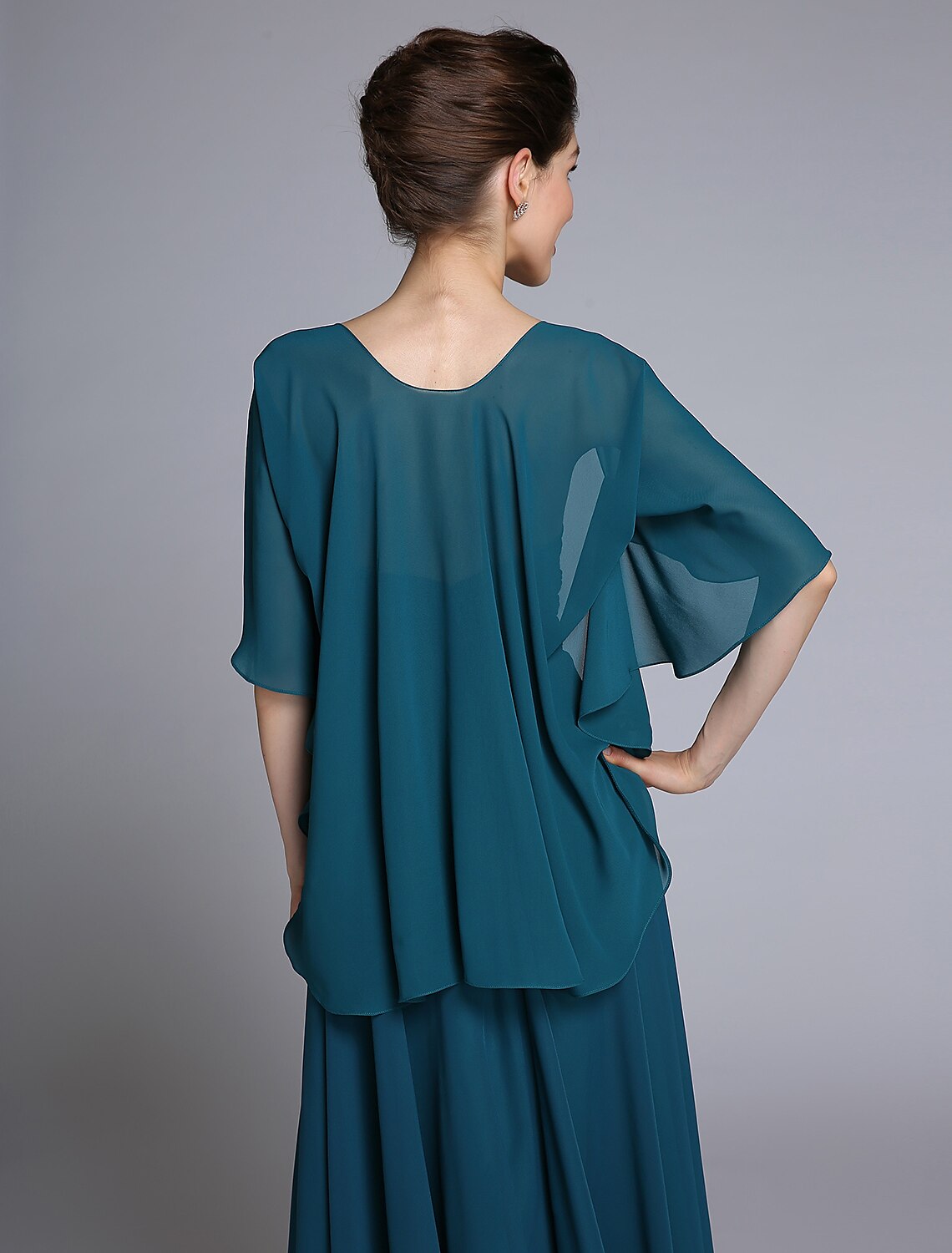 Luolandi A-Line Mother of the Bride Dress Wrap Included Sweetheart Ankle Length Chiffon Sleeveless yes with Ruched