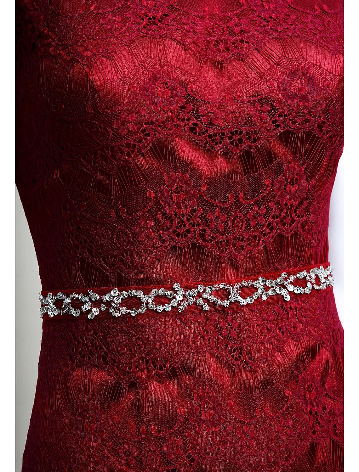 Luolandi Mermaid / Trumpet Mother of the Bride Dress Jewel Neck Ankle Length Lace Tulle Sleeveless No with Lace