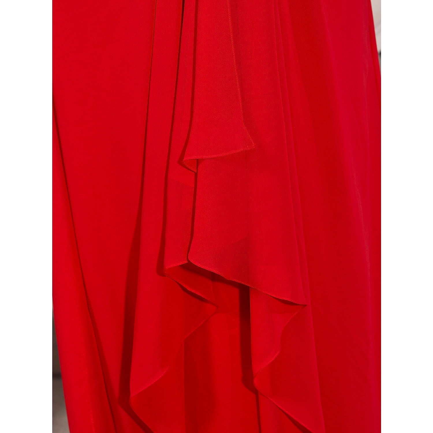 Luolandi A-Line Celebrity Style Dress Wedding Guest Formal Evening Floor Length Sleeveless Plunging Neck Chiffon