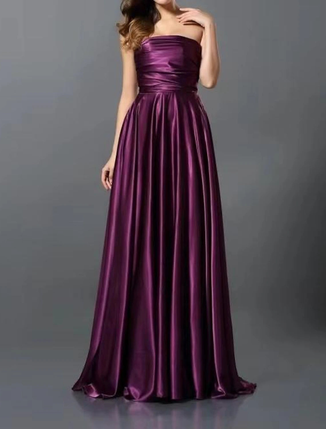 Luolandi A-Line Wedding Guest Dresses Convertible Infinity Dress Party Wear Court Train Sleeveless One Shoulder Convertible Cotton Backless with Glitter Pleats