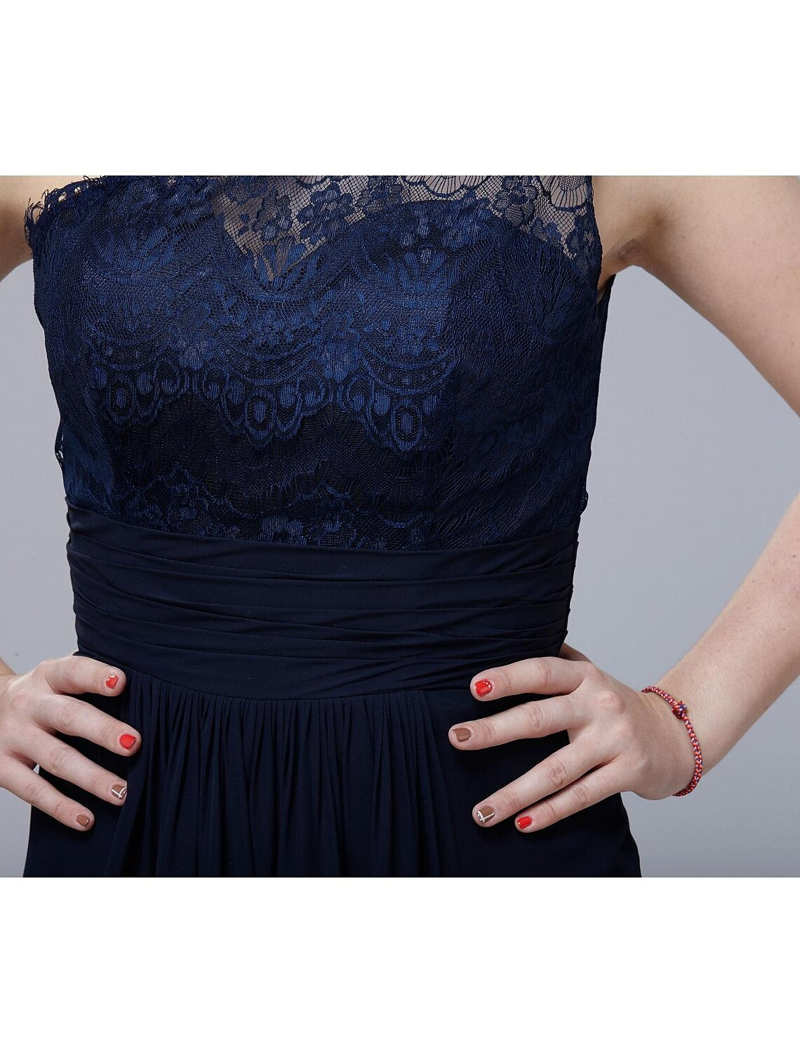 Luolandi A-Line Bridesmaid Dress One Shoulder Sleeveless Elegant Floor Length Chiffon / Lace with Lace / Sash / Ribbon