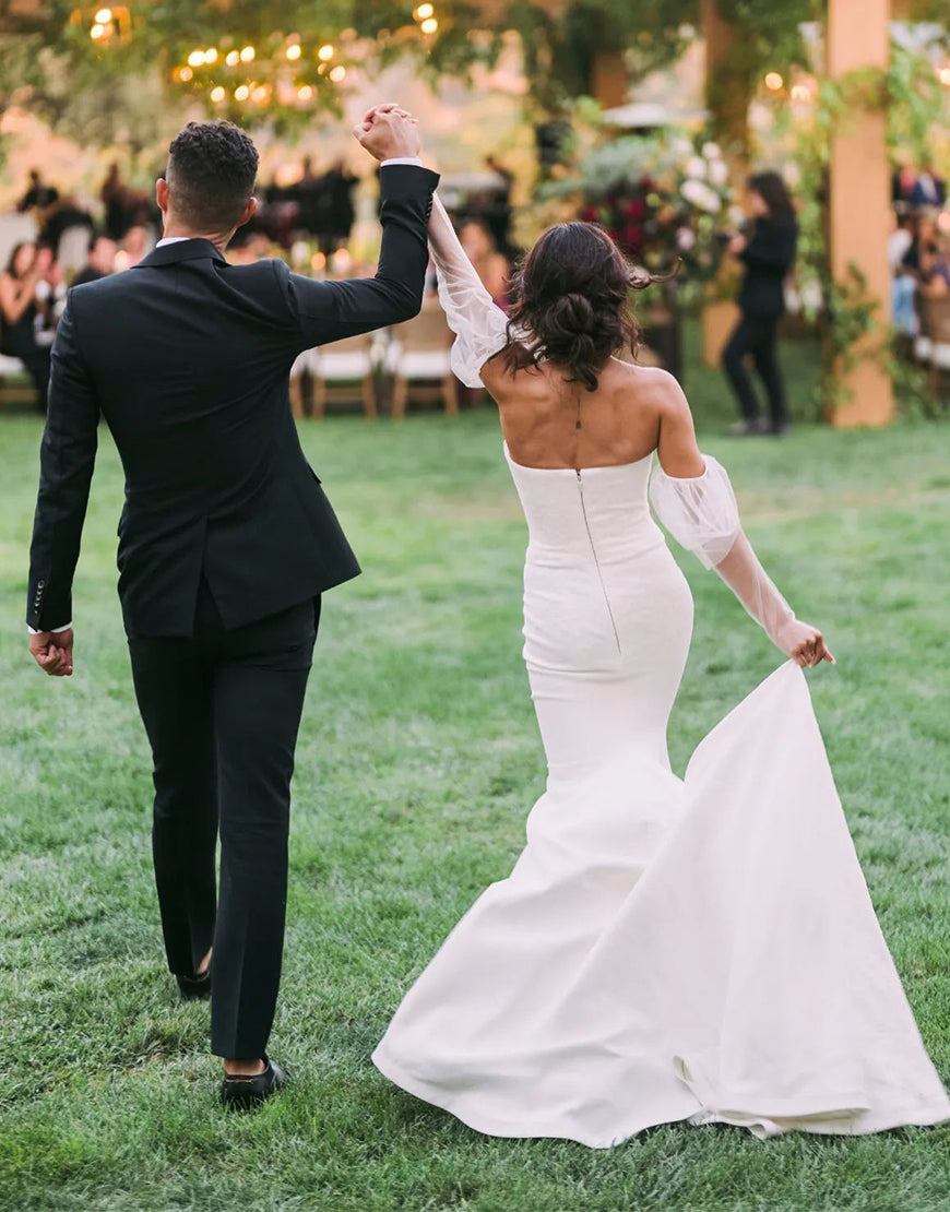 Luolandi Off Shoulder Wedding Dress With Sleeve Sexy Beautiful