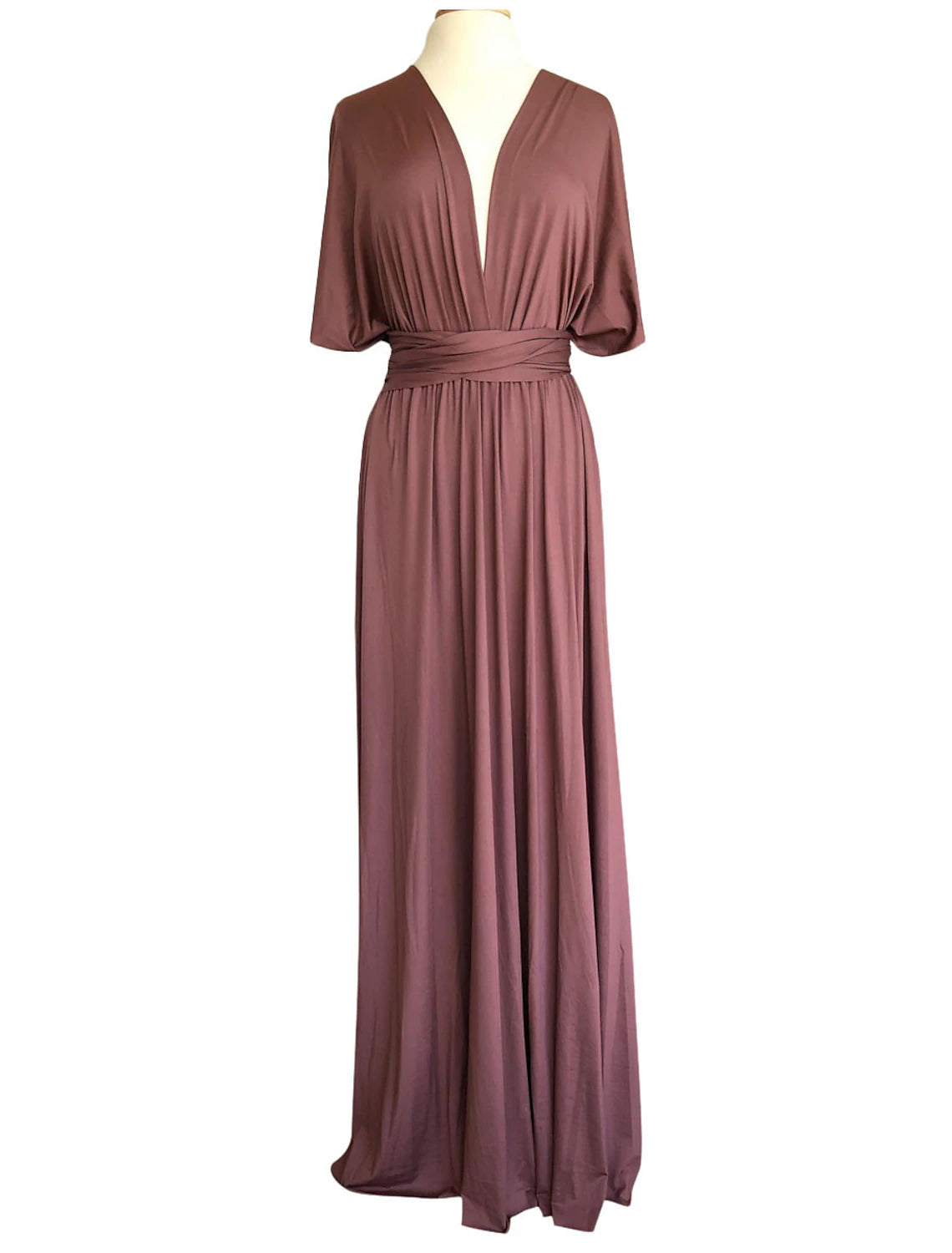 Luolandi Sheath / Column Bridesmaid Dress Cross Front / V Neck Sleeveless Elegant Floor Length Spandex with Draping