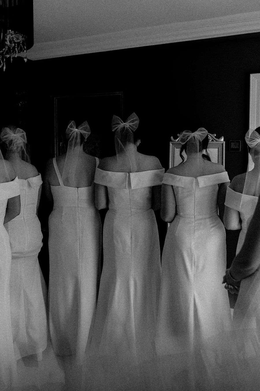 Luolandi Off-Shoulder Satin Pleats Long Bridesmaid Dress with Slit Elegant Evening Party Dress