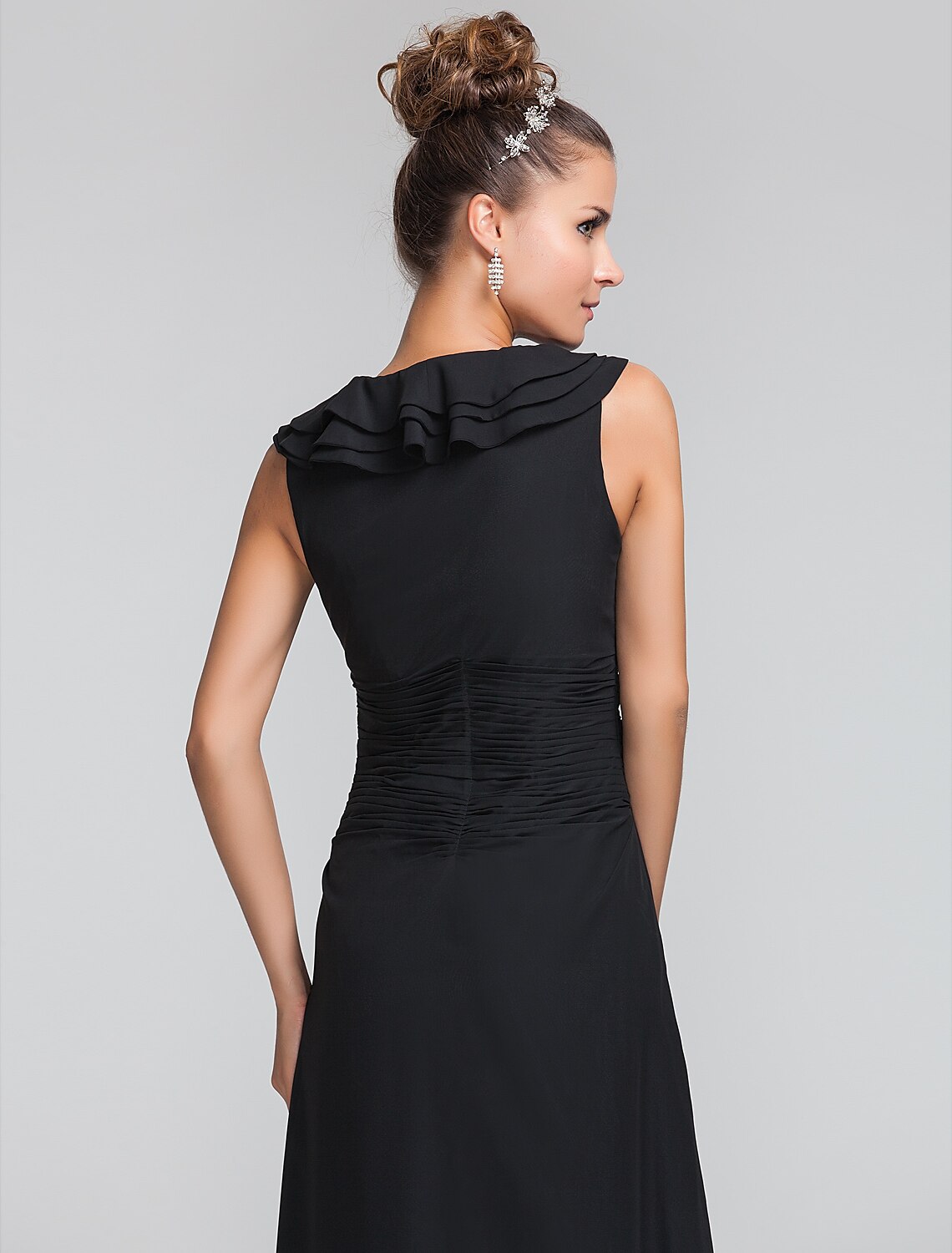 Luolandi Sheath / Column Square Neck Floor Length Chiffon Bridesmaid Dress