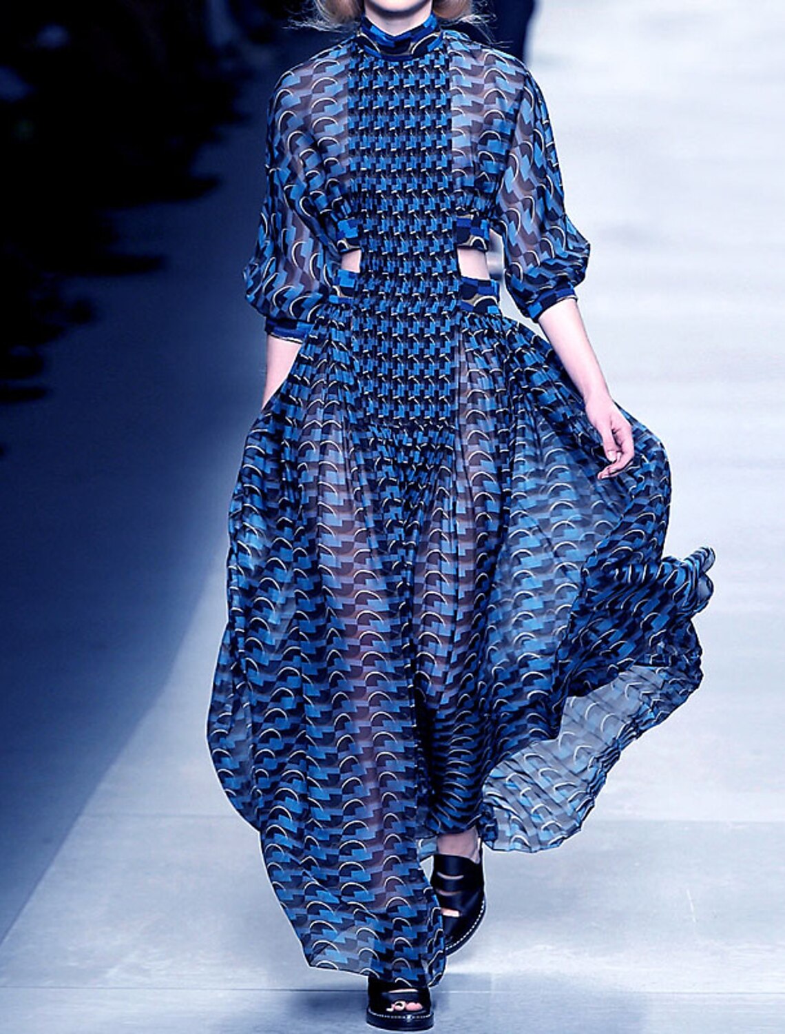 Luolandi A-Line Party Dresses Flying Dress Dress Holiday Ankle Length Long Sleeve High Neck Chiffon