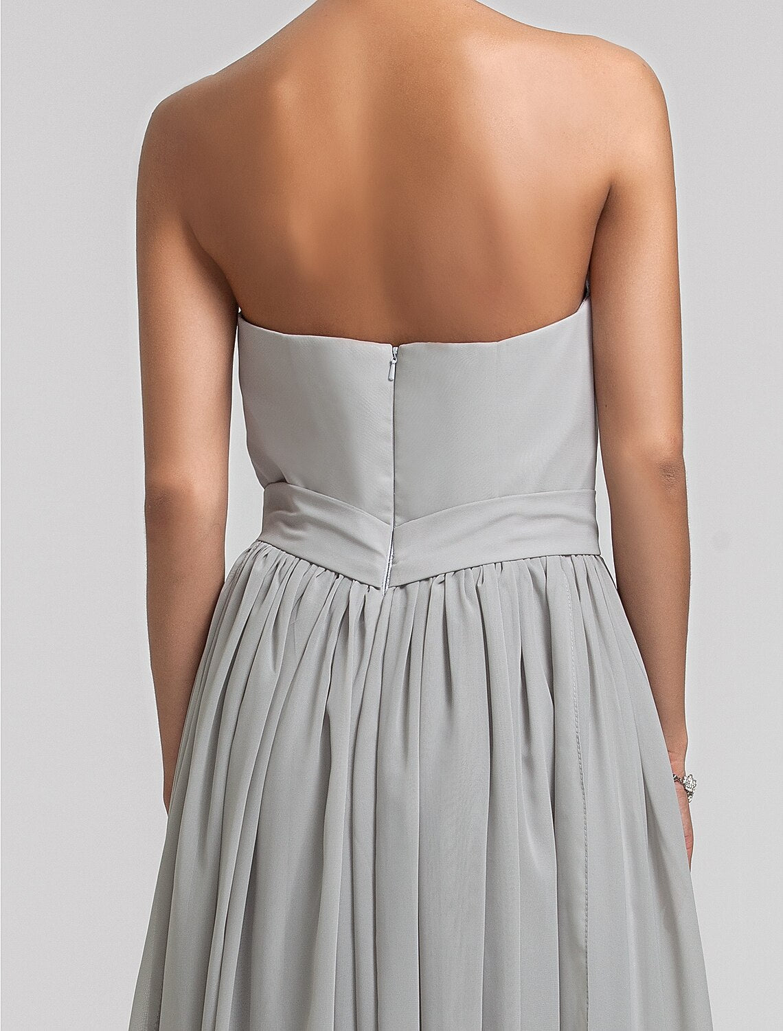 Luolandi Sheath / Column Sweetheart Neckline Floor Length Chiffon Bridesmaid Dress with Draping / Side Draping