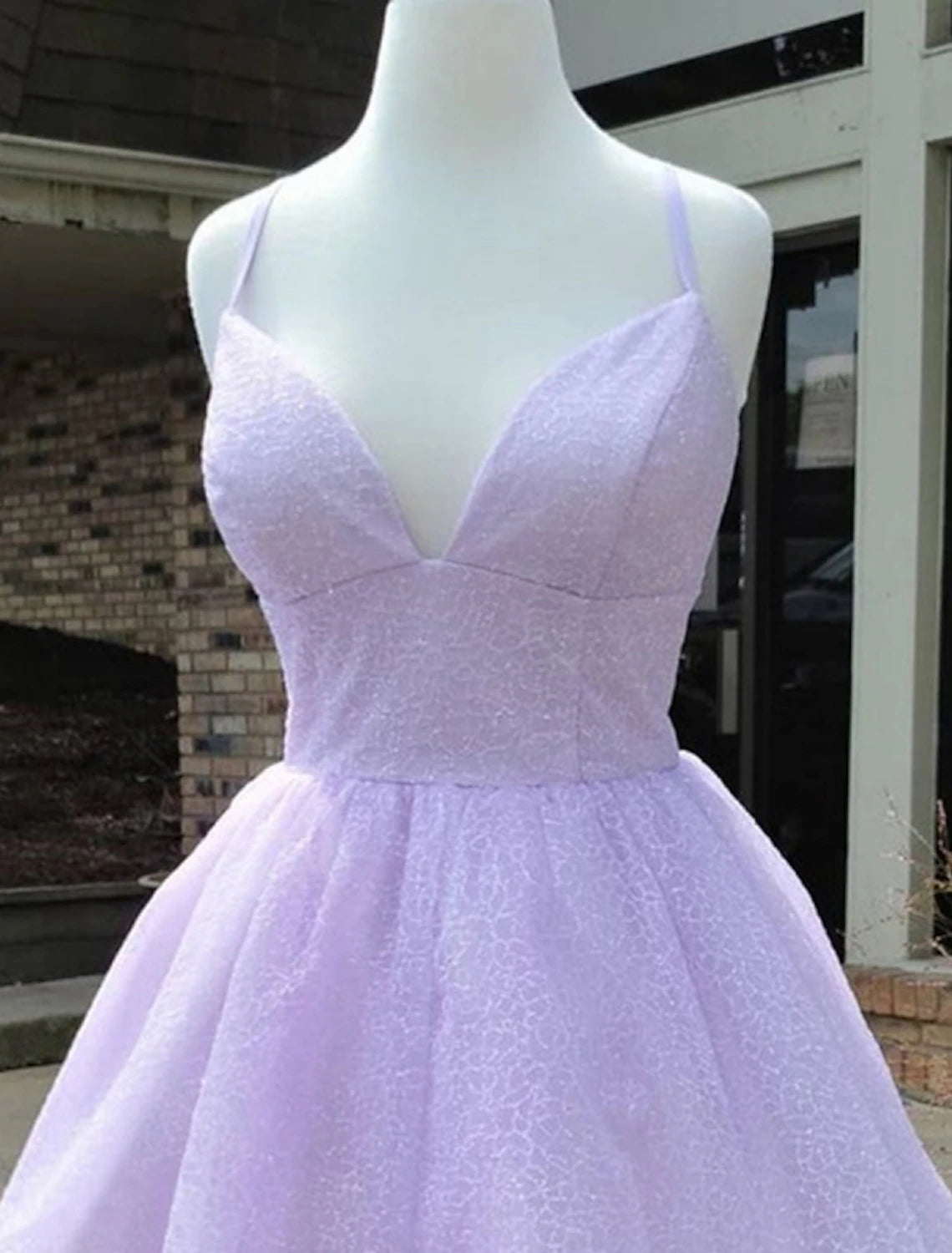 Luolandi A-Line Homecoming Dresses Mini Sparkly Dress Sleeveles Lace Dress Spaghetti Strap Tulle