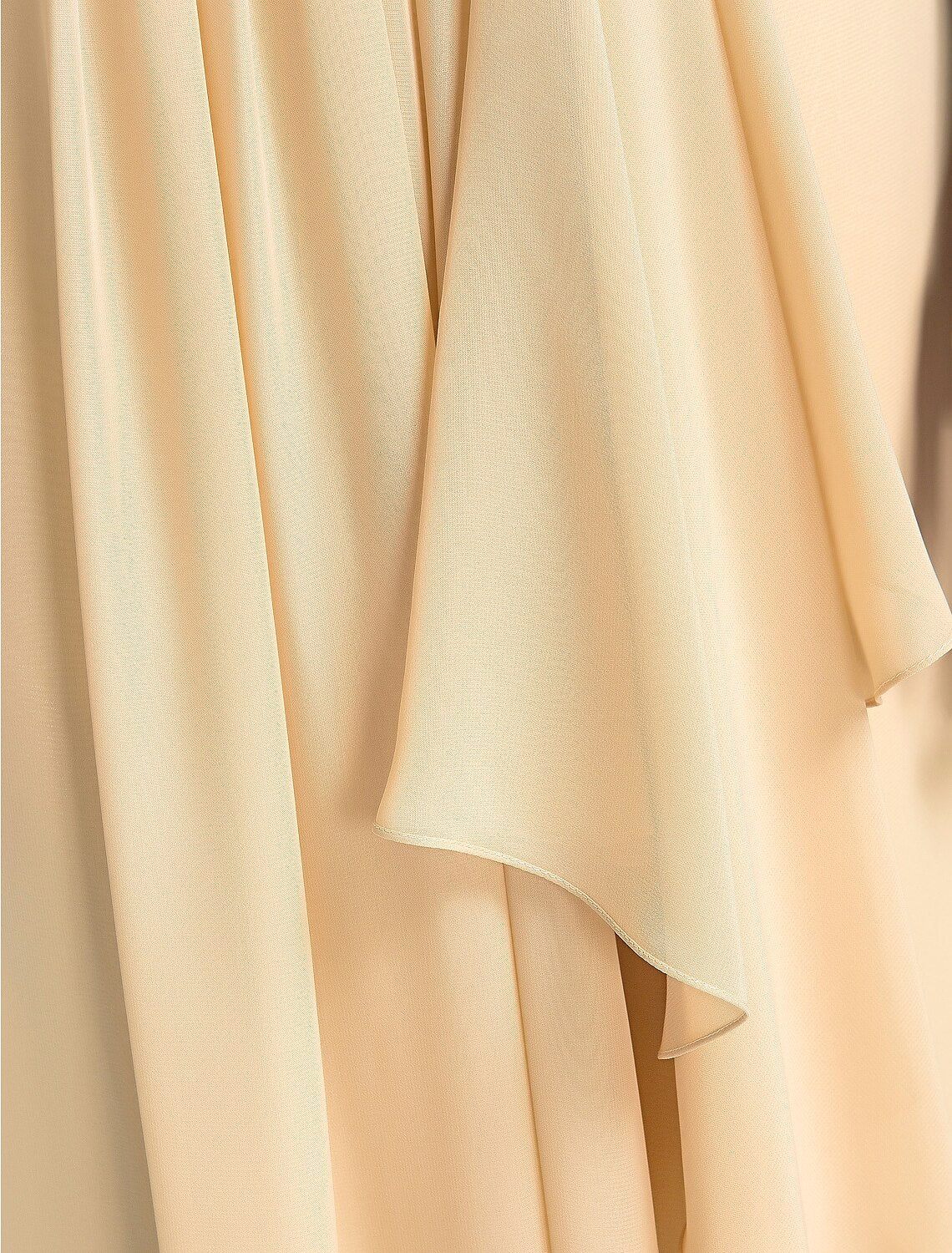 Luolandi Sheath High Neck Floor Length Chiffon Bridesmaid Dress with Draping