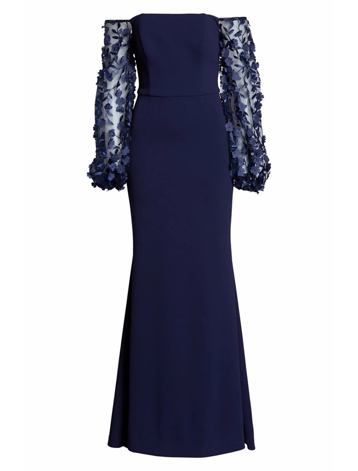 Luolandi Mermaid / Trumpet Evening Gown Elegant Dress Formal Sweep / Brush Train Long Sleeve Off Shoulder Fabric