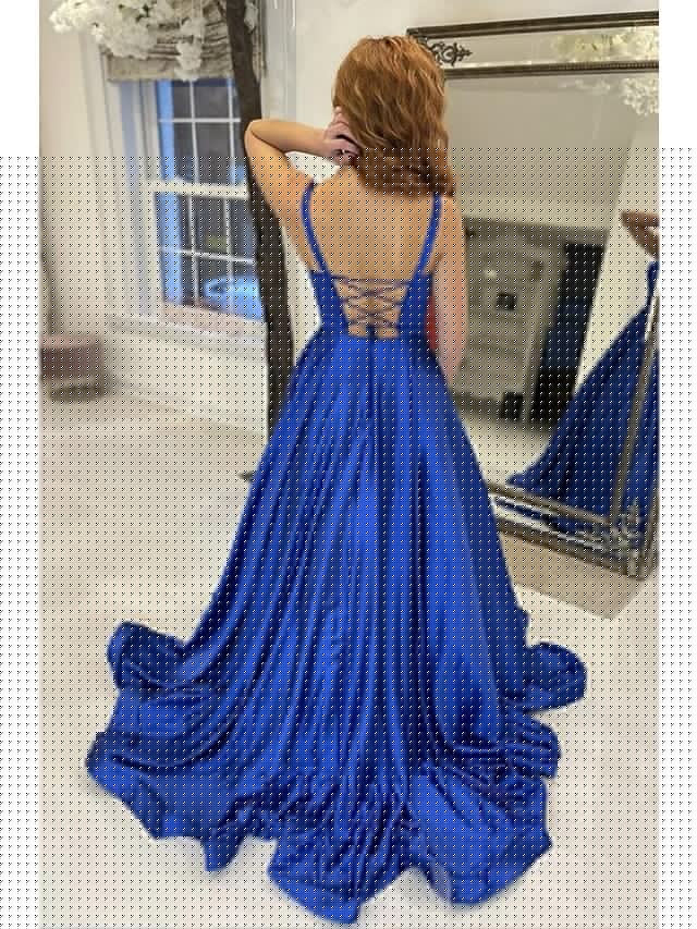 Luolandi A-Line Prom Dresses Princess Dress Formal Sweep / Brush Train Sleeveless Strapless Satin Backless Elegant Evening Party Dress
