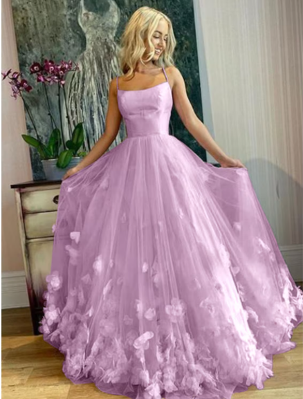 Prom Dresses Elegant Dress Engagement Floor Length Sleeveless Strap Tulle with Pleats Appliques