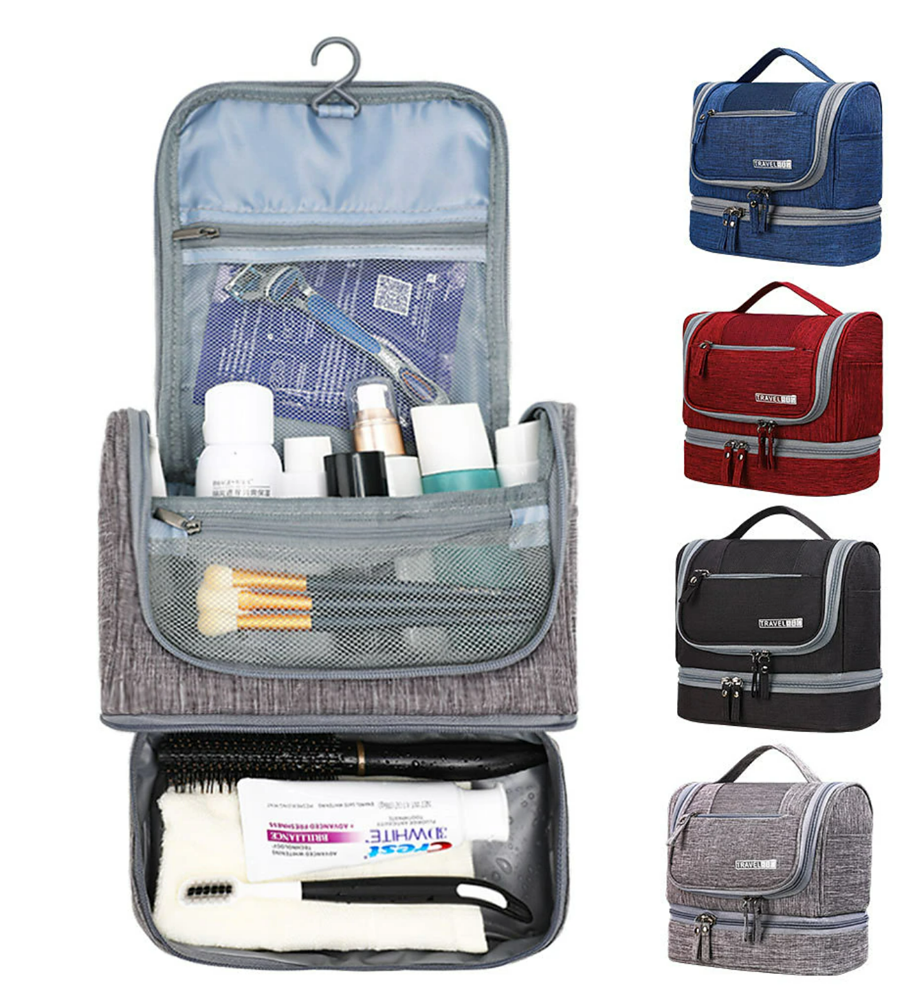 Multi Functional Dry Wet Separation Makeup And Wash Bag Travel Large Capacity Storage Bag PortableHanging Bag