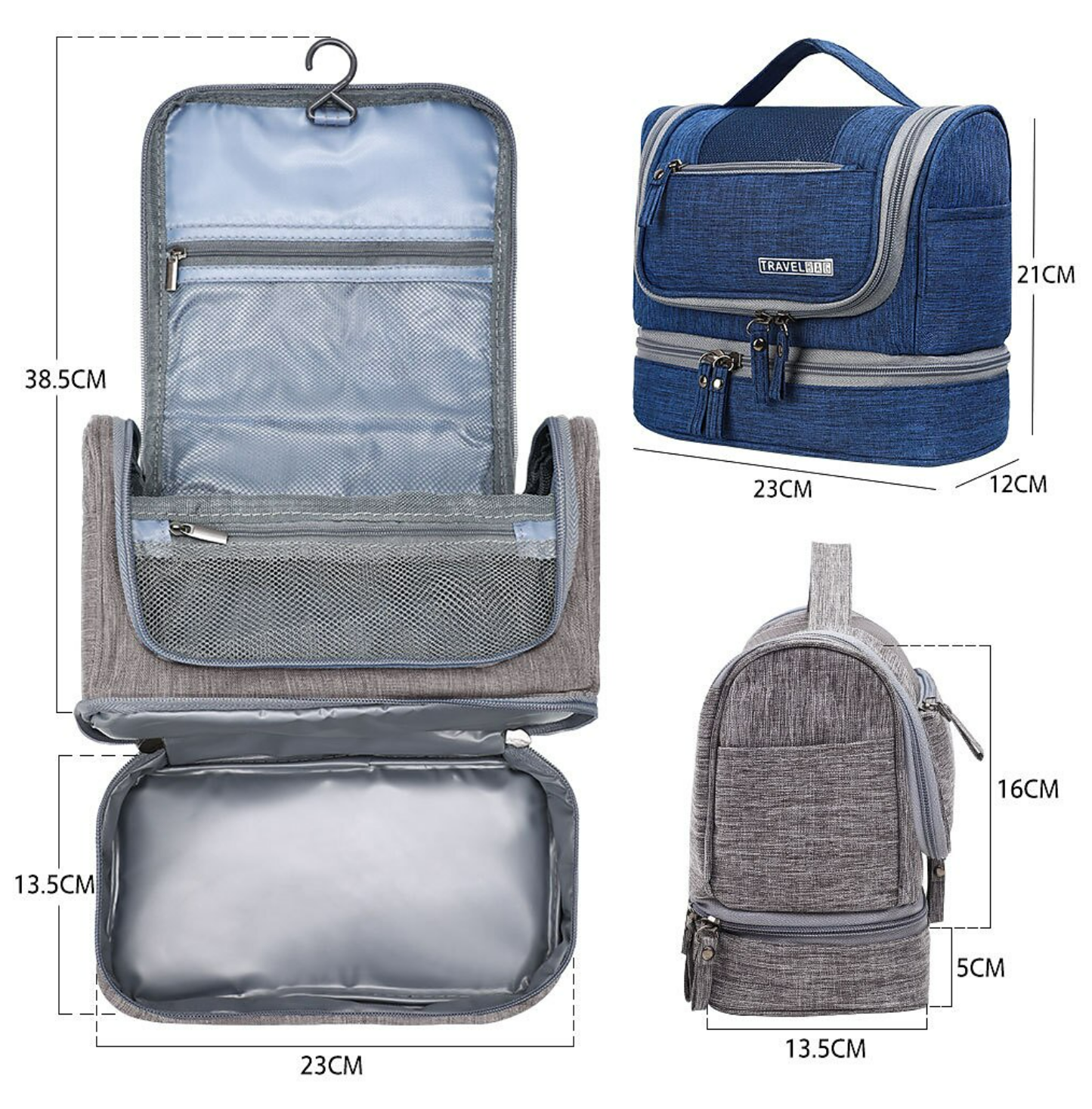 Multi Functional Dry Wet Separation Makeup And Wash Bag Travel Large Capacity Storage Bag PortableHanging Bag