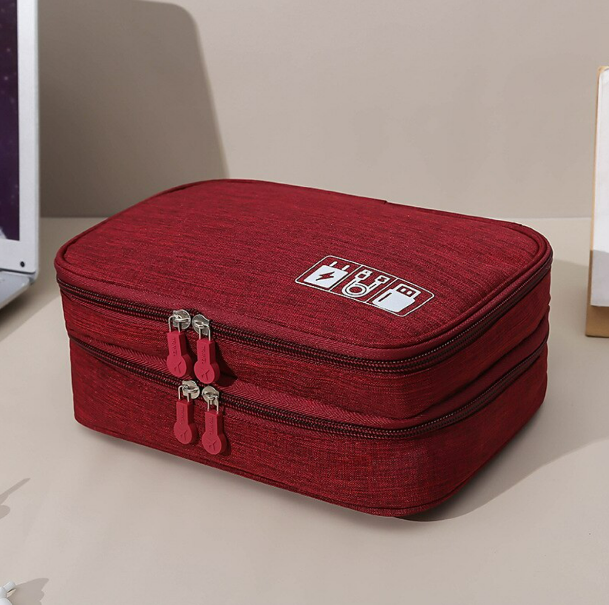 New Travel Multi-function Double-layer Digital Bag Storage Bag Creative Cationic Headset Portable Electronic Camera Bag
