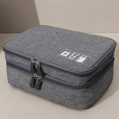 New Travel Multi-function Double-layer Digital Bag Storage Bag Creative Cationic Headset Portable Electronic Camera Bag