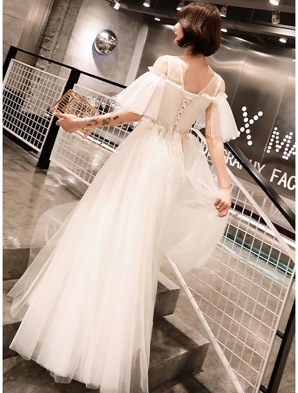 A-Line Prom Dresses Dress Wedding Guest Floor Length Half Sleeve Illusion Neck Satin with Appliques