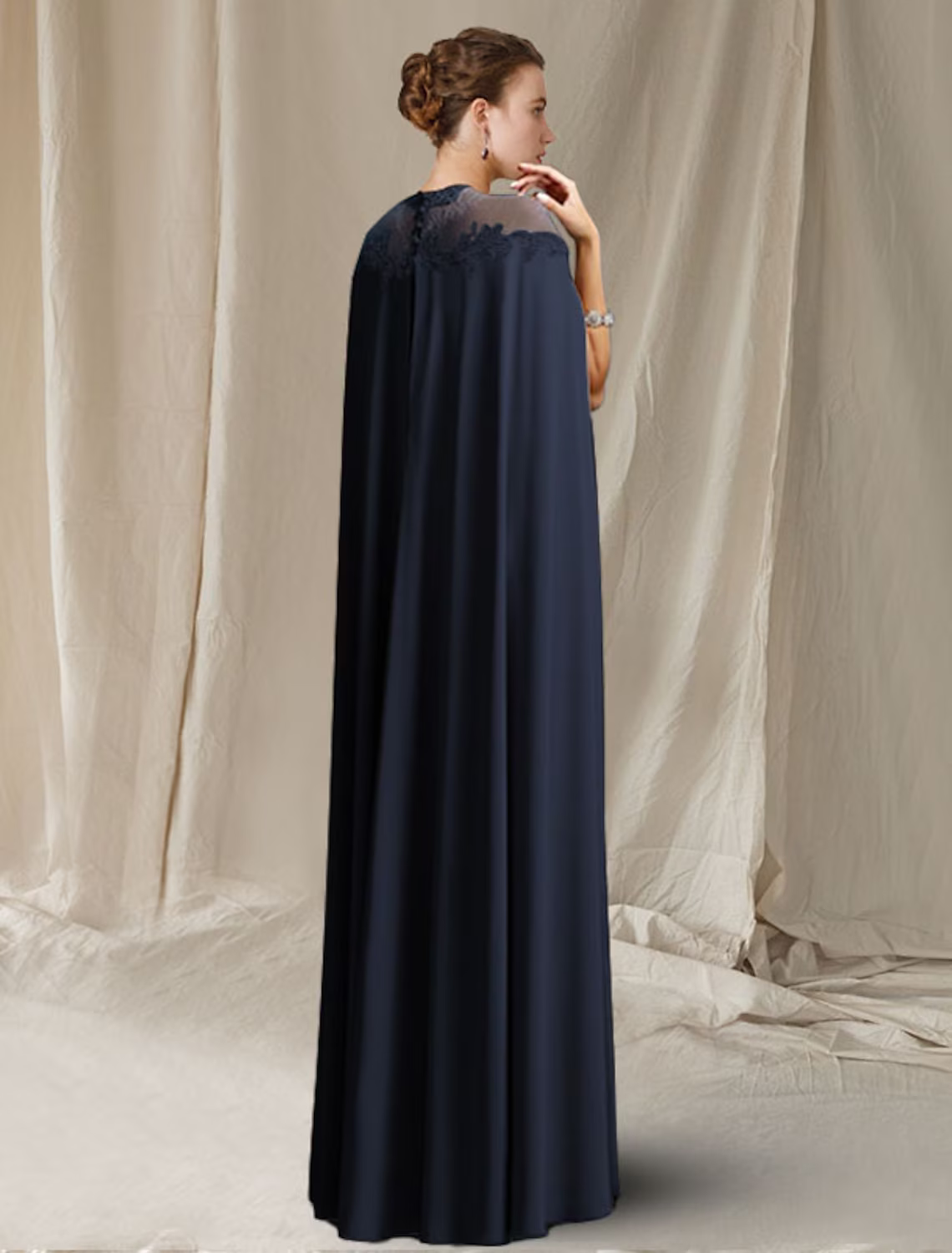 Mother of the Bride Dress Elegant Floor Length Stretch Chiffon Sleeveless Jacket Dresses with Appliques