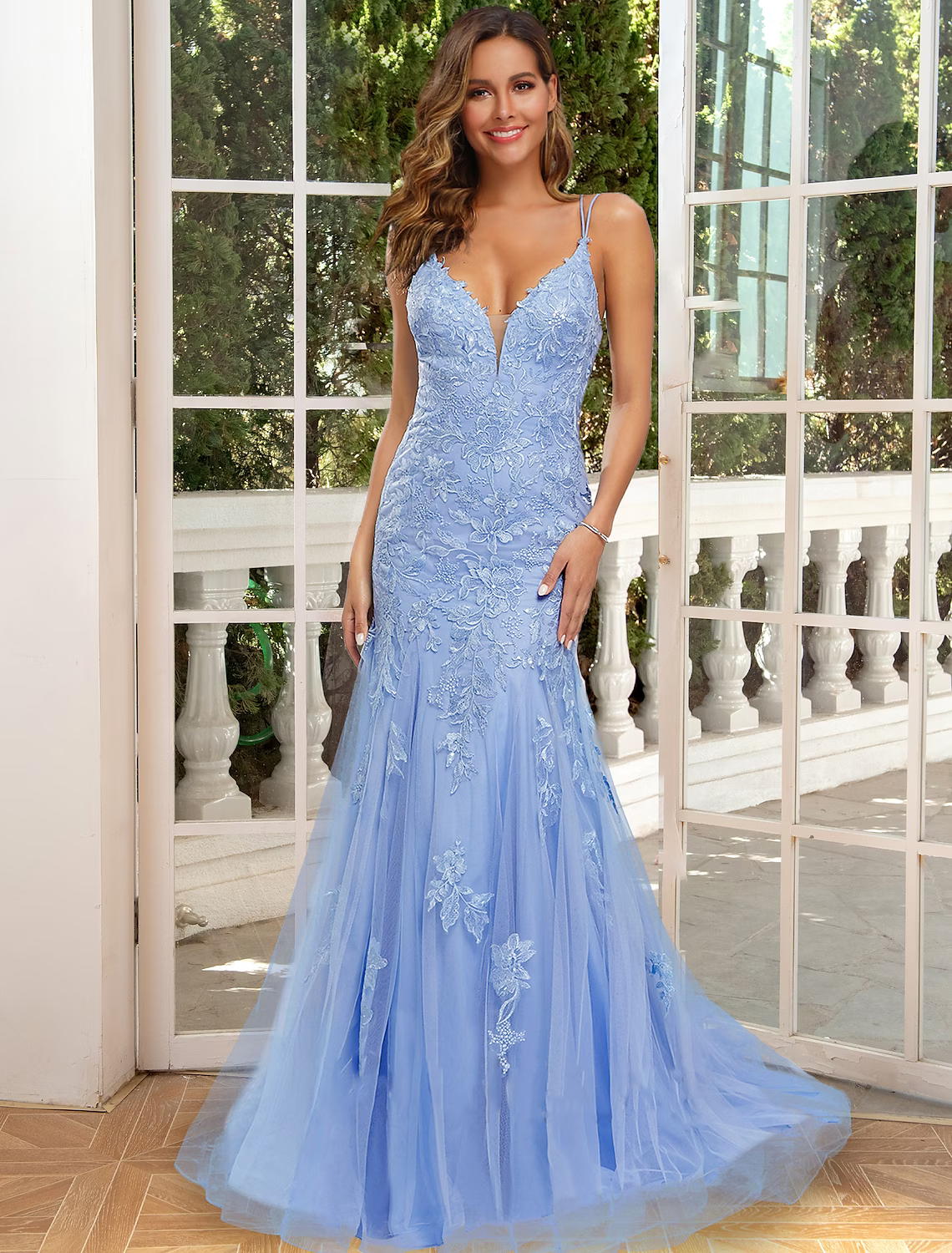 Prom Dresses Dress Party Wear Sleeveless Strap Satin Backless with Appliques