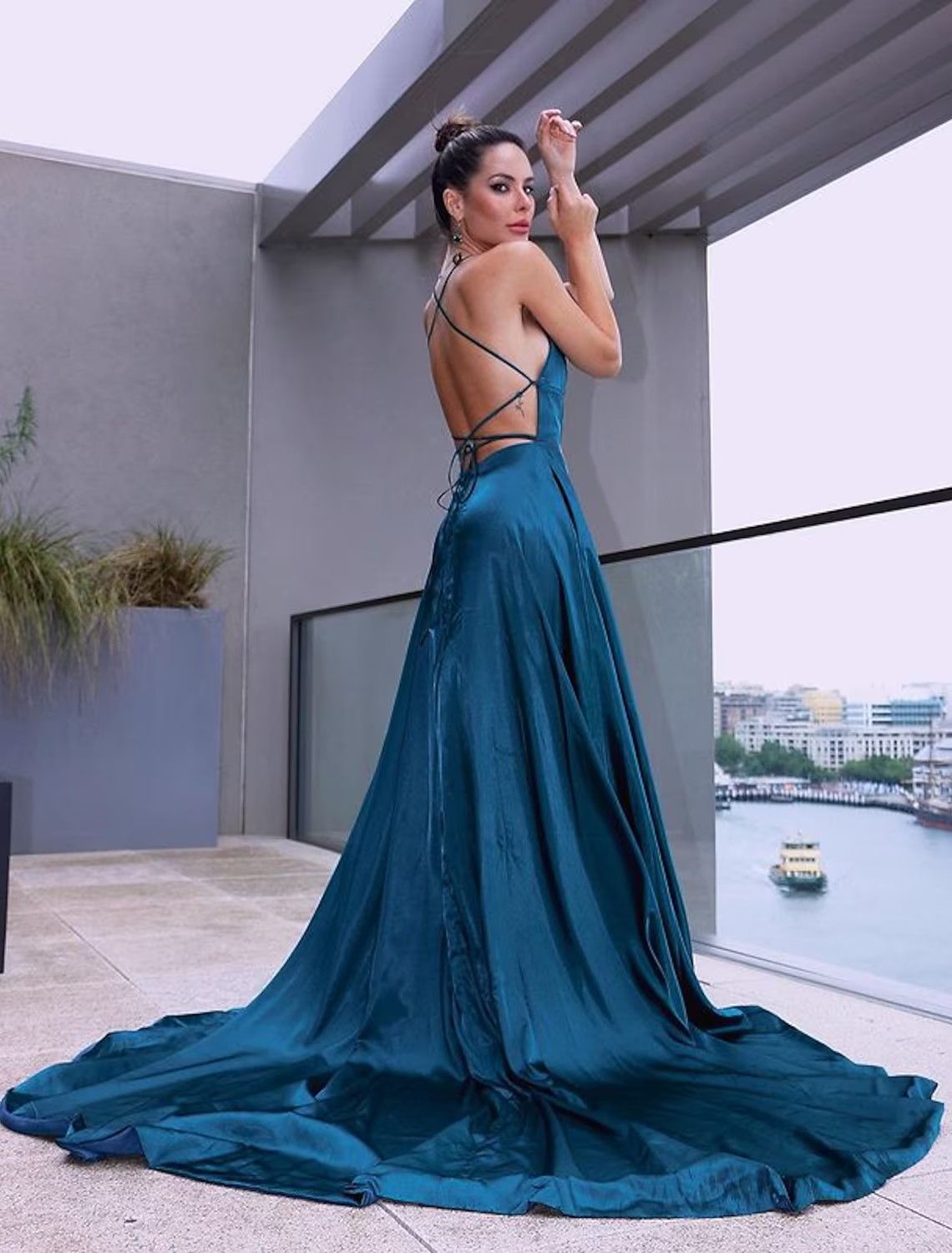 A-Line Prom Dresses Beautiful Back Dress Party Wear Court Sleeveless Strap Satin with Slit