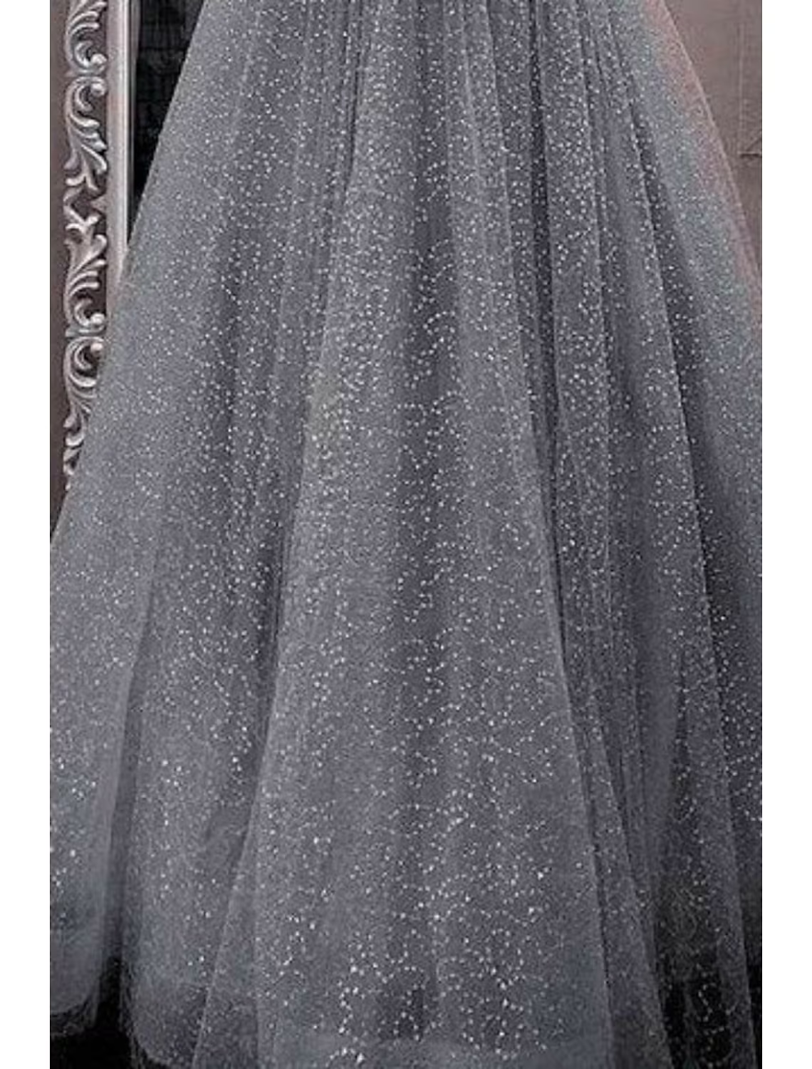 A-Line Prom Dresses Sparkle Shine Dress Party Wear Floor Length Sleeveless Strap Tulle with Glitter Crystals