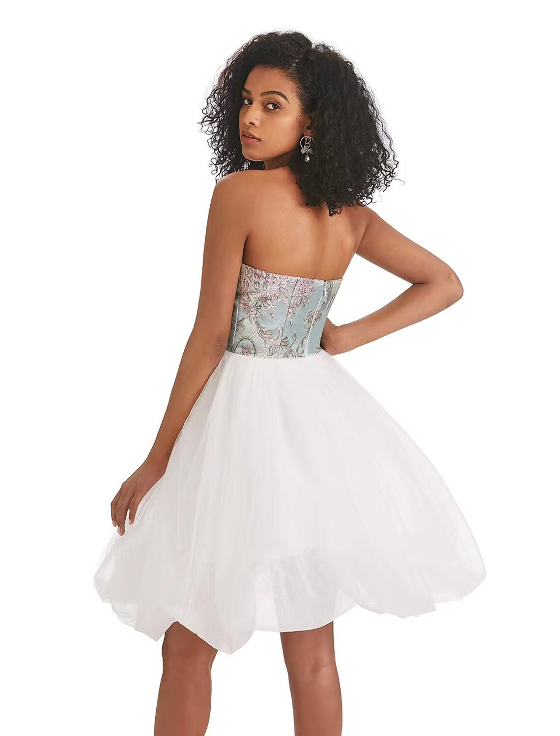 A-Line Homecoming Dresses Color Block Dress Graduation Birthday Short / Mini Sleeveless Strapless Tulle