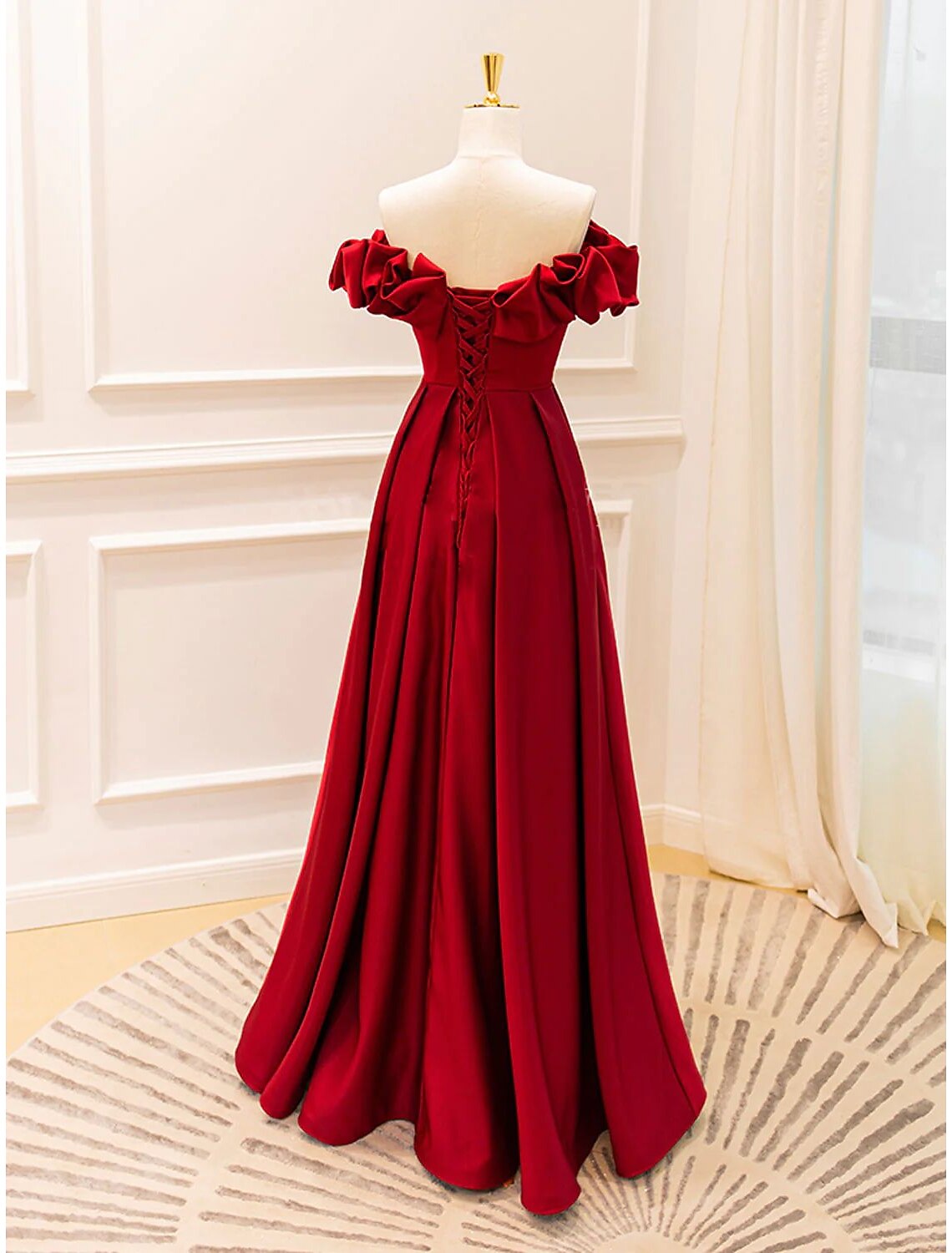 Ball Gown A-Line Evening Gown Empire Dress Prom Floor Length Sleeveless V Neck Jersey with Pleats Strappy