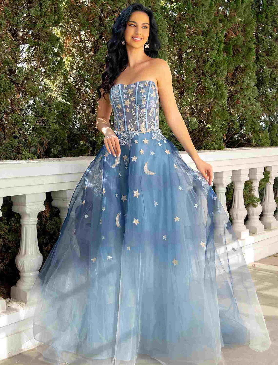 Ball Gown Prom Dresses Luxurious Dress Wedding Party  Sleeveless Strapless Lace with Sequin Appliques