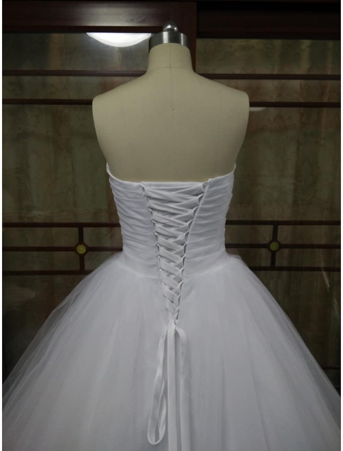 Engagement Open Back Formal Wedding Dresses Ball Gown Strapless